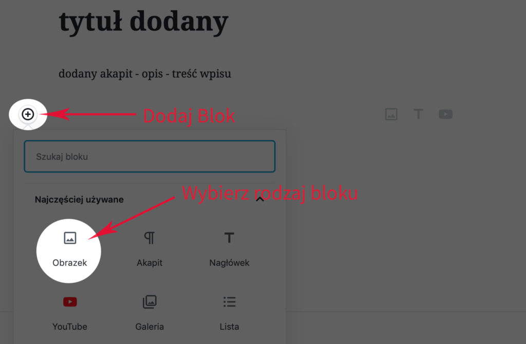 dodaj blok